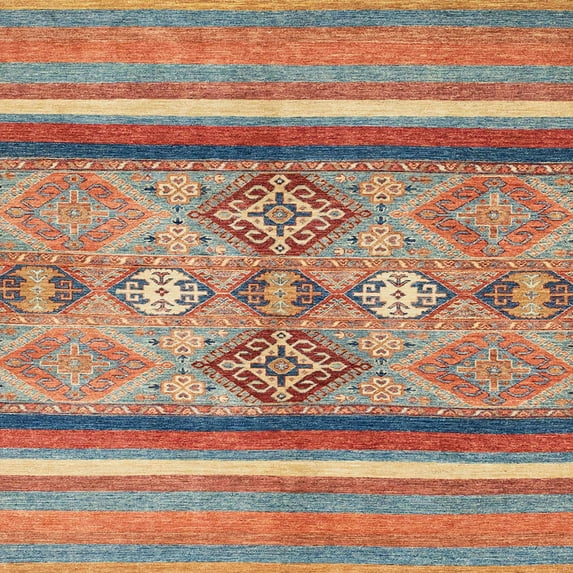 Ahgly Company Indoor Square Abstract Camel Brown Abstract Area Rugs, 6' Square