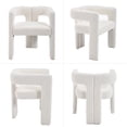 thumbnail image 5 of Guyou Modern Boucle Dining Chair Set of 6, Sherpa Upholstered Barrel Chair, Comfy Armchair with Open Backrest, Vanity Side Chair Accent Chair for Living Room Bedroom Dining Room, White, 5 of 10