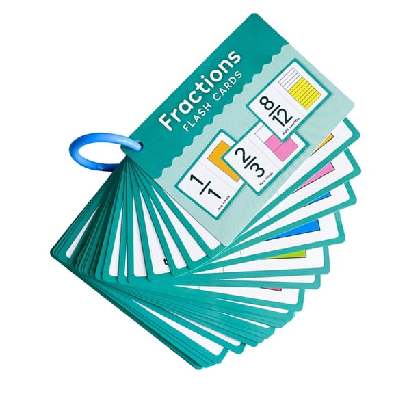 Interactive Fraction Cards Study Aid With Visual Examples Educational Materials For Teachers Parents Math Practice