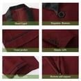 thumbnail image 3 of Beauty-Emily Men's 4-Piece Boutique Suit Set, Blazer, Vest, Pants & Red Tie, Elegant British Style Slim Fit Formal Attire for Business, Wedding, Banquet & Special Events, 3 of 7