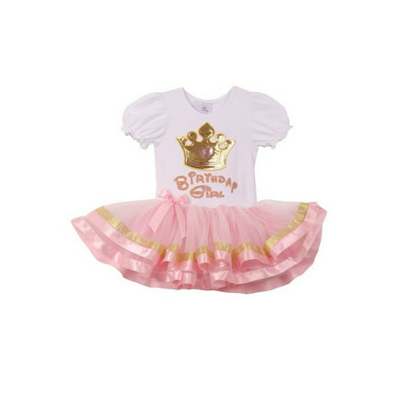 Cinderella Couture Little Girl White Light Pink Birthday Girl Crown Tutu Dress