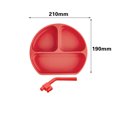 thumbnail image 6 of Sunjoy Tech Baby Suction Plate with Straw 3 Compartments Strong Suction Cup Anti-overturn Food Grade Dinnerware Anti-slip Silicone Toddlers Feeder Dish Kitchen Supplies, 6 of 8