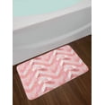 thumbnail image 2 of Geometric Bath Mat, Modern Feminine Pattern with Various Ornaments Marble Pastel Print, Plush Bathroom Decor Mat with Non Slip Backing, 29.5" X 17.5", Pale Pink Rose and Blush, by Ambesonne, 2 of 2