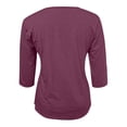 thumbnail image 3 of XIYON Blouses For Women Fashion Solid Color 3/4 Sleeve Blouse V Neck Casual Loose Top Lightweight Fashion Outfits Trendy Clothes, 3 of 3