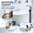 thumbnail image 3 of Wowow Waterfall Single-Handle Freestanding Tub Faucet with Hand Shower, Brass Floor Mounted Tub Faucet in Oil Rubbed Bronze, 3 of 7