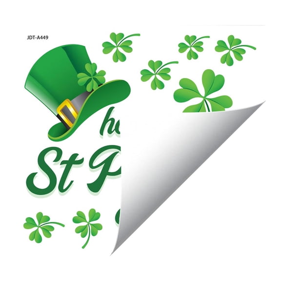 TanSiDing St. Patrick's Day Window Clings Decorations - Static Stickers for Glass Doors, Leprechaun Hat Gold Coin Irish Party Festival Home Office Decor