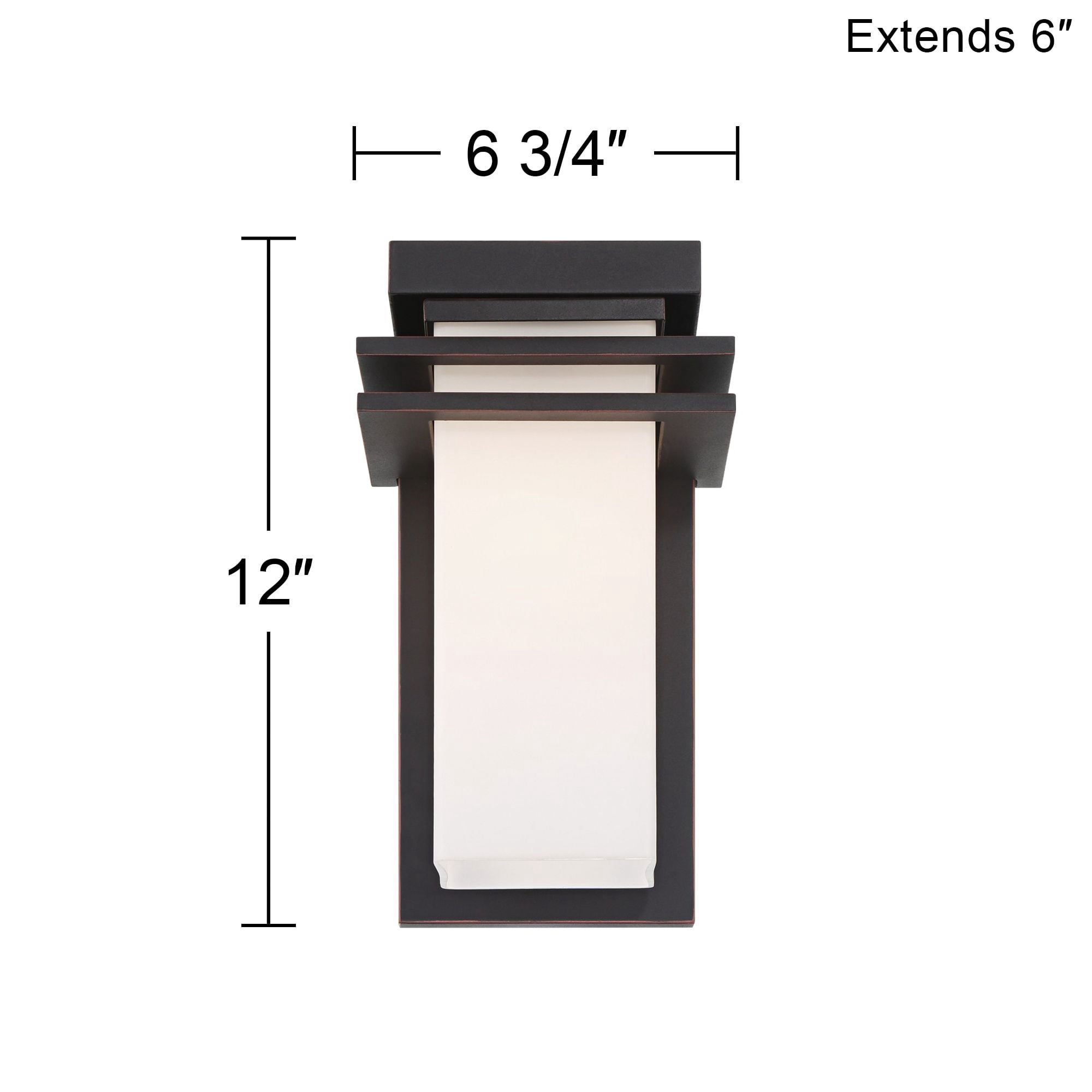 Franklin Iron Works Bernadine 12" High Mission Outdoor Wall Light Fixture Mount Porch Weatherproof Bronze Finish White Glass Shade