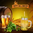 thumbnail image 2 of vasos de cristal con pajita y tapa, tarro de albañil de calavera, vasos, tarros para beber, tapas transparentes, vasos de cristal degradado de calavera de Halloween, copas de vino, copa de leche (500 JFHHH pequeña, 2 of 5