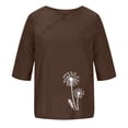 thumbnail image 4 of Birdeem Blouses pour Femmes T-Shirt Imprimé Manches Courtes Blouse Col Rond Hauts Décontractés, 4 of 12