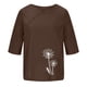 thumbnail image 3 of Blusas de Manga Corta para las Mujeres Impresas Cuello Redondo Camiseta Casual, Blusa de Algodón de Imitación para las Mujeres, 3 of 4