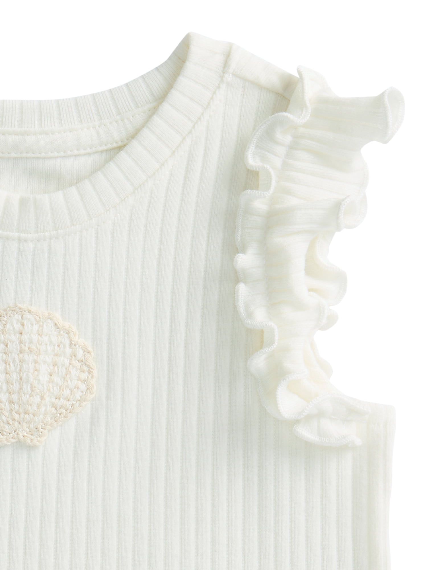 Wonder Nation Baby Girls Flutter Tee, Sizes 0M-24M