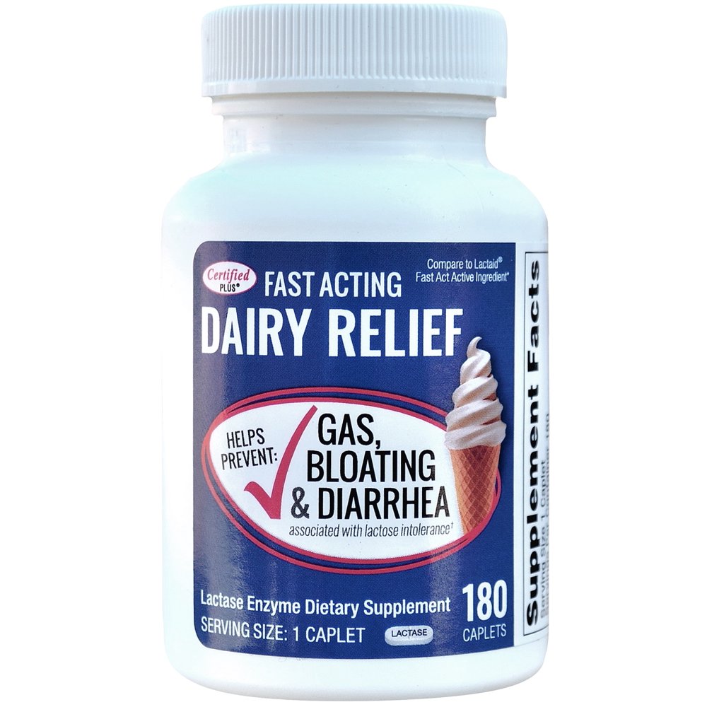 Fast Acting Lactase 180 Caplets Generic Lactaid Fast Act 9000 FCC Units