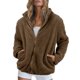 thumbnail image 1 of New women's fleece Coat, casual long-sleeved full-zip lamb wool warm sweatshirt Coat watermelon red XXXL, 1 of 4