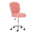 thumbnail image 5 of Linon Cami Faux Fur Upholstered Armless Office Chair in Blush Pink, 5 of 14