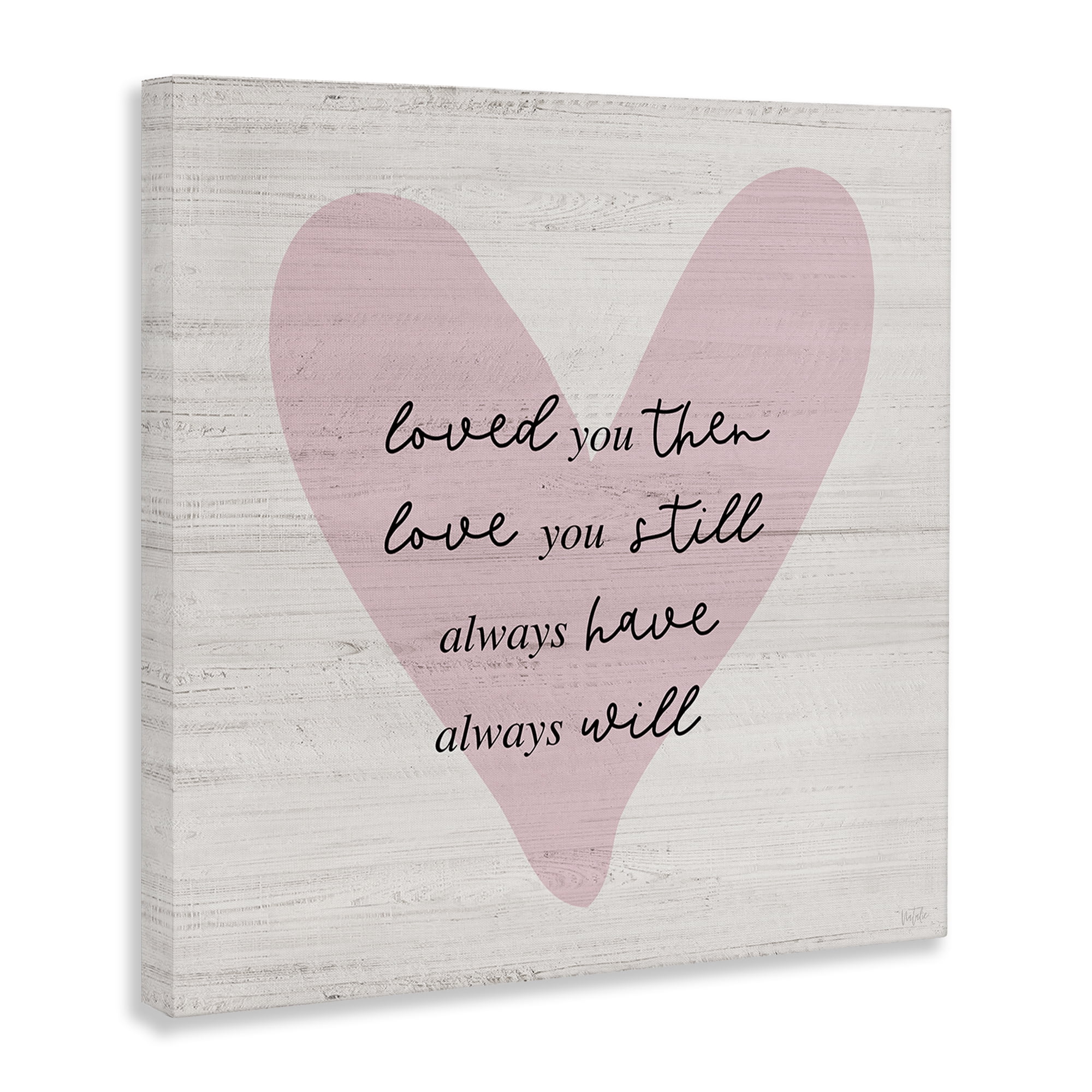 Stupell Industries Love You Still Heart Text & Numbers Painting Wrapped Canvas Art Print Wall Art, 24 x 24