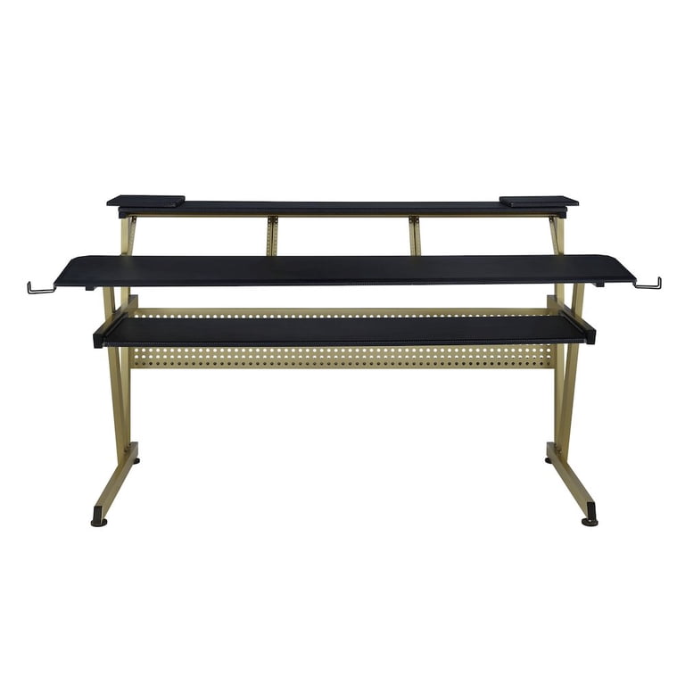 ACME Saida MDF Wood and Metal Rectangular Music Desk in Black and