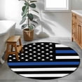thumbnail image 4 of Area Rug 36in, USA Flag Blue Line Black White Star Floor Carpet Living Room Rug, Patriotic America Flag Non-Slip Welcome Mat Indoor Rugs for Bedroom Dining Room, 4 of 9