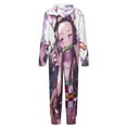 thumbnail image 5 of Demon Slayer Nezuko Kids Hooded Jumpsuit Union Suit Onesie One Piece Blanket for Boys Girls, 5 of 7