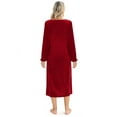 thumbnail image 3 of EFINNY Women's Soft Velvet Nightgowns Robe Long Sleeve Full Length Sleepdress Square Collar Sleepwear Autumn Winter Warm Bathrobe Nightdress,S-XXL, 3 of 6