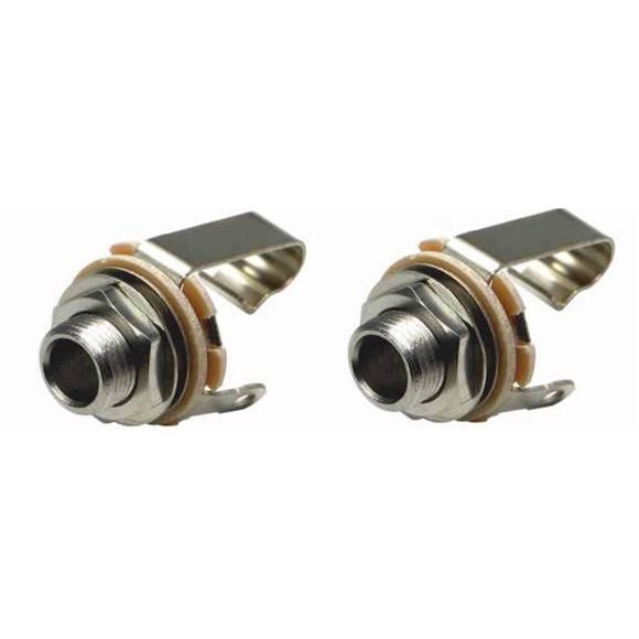 2 Switchcraft L11 Long Bushing 1/4" 6.35mm Female 2 Conductor Panel Guitar Jack
