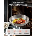 thumbnail image 2 of VEVOR Tri-Ply Stainless Steel Frying Pan, 3 Pcs Set (8, 10, 12 in), Cooking Skillet with Heat-Resistant Handle, Chef's Kitchen Cookware, Oven, Gas, Electric, Induction, Dishwasher Compatible, Silver, 2 of 9