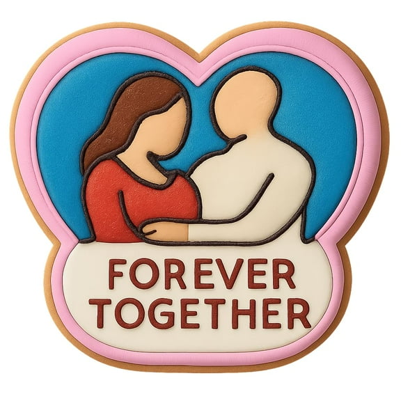 Forever Together Heart Cookie Cutter - 4x3.7" Romantic Baking Design