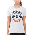 thumbnail image 4 of Women's G-III 4Her by Carl Banks White Detroit Tigers Super-Slim Fit Lightweight City Graphic T-Shirt, 4 of 5