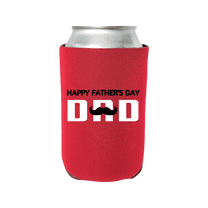 Father's Day Can Cooler, Happy Father's Day Dad With Mustache, Happy Father's Day, Dad's Can Coolie Gift, Beer Hugger Gift (Red)