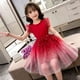 thumbnail image 1 of Vestido de verano para niñas, estilo cielo estrellado, degradado, manga corta, vestido de princesa, vestido de velo de ponte, falda para niñas, 1 of 6
