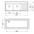 thumbnail image 2 of Tarja Doble + Escurridor Empotrable 1400.510 2C 1E I/D DER 1 PERF 140 cms Teka 1400.510 2C 1E I/D DER 1 PERF, 2 of 2