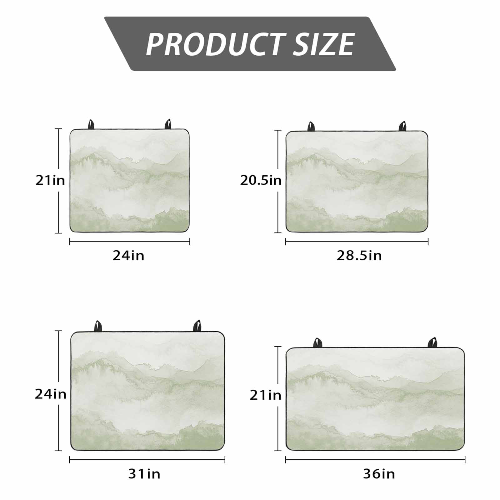 Sage Green Ombre Mountain Stove Top Cover for Electric Stove, Heat-proof & Non Slip Glass Top Stove Cover Protector, Nature Abstract Art Marble Kitchen Flat Cooktop Rubber Mat 28.5x20.5 Inches