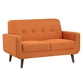 thumbnail image 2 of OakvillePark Darcel Textured Fabric Upholstered Living Room Loveseat, Orange, 2 of 4