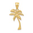 thumbnail image 1 of 14k Yellow Gold Small Palm Tree Necklace Charm Pendant Seashore, 1 of 6