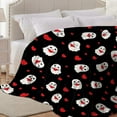 thumbnail image 5 of Valentine''s Day Cute Love Ghosts Blanket Cozy Soft Lightweight Flannel Throw Blanket for Bed Sofa Travel All Season,Gifts for Couples Lovers Large 80"x60" Adults, 5 of 6