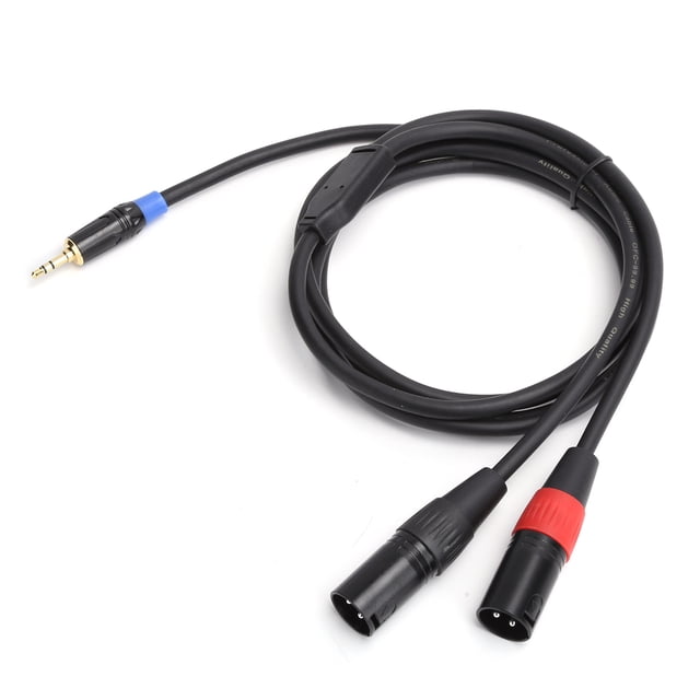 Cable TRS De 1,5 Mm De 1/8 Pulgadas A 2 Xlr, Cable De Adaptador De Divisor De AUX Masculino A Masculino A Doble Xlr, Para Audio De Micrófono, Reproductor De Mp3, Computadora