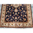 thumbnail image 5 of Ahmedani Linen Mid Night Blue Medallion Floral Rectangle Adult Area Rug Hand Knotted Silk Indoor Carpet (6 x 4)', 5 of 7