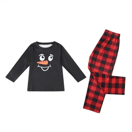 

Frehsky matching family outfits Matching Family Pajamas Sets Christmas Family Smile Print Top And Pants Sleepwear For Kids