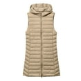 thumbnail image 5 of Qulqfy Long Puffer Jacket Womens Yellow Hooded Lightweight Zip Up Warm Sleeveless Quilted Vest Winter Outfits for Women 3XL, 5 of 7