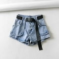 thumbnail image 6 of Durtebeua Womens Denim Shorts Pockets Summer Hot Pants Blue L, 6 of 6