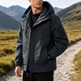 thumbnail image 4 of QIYAGBSA Lightweight Waterproof Hooded Jackets for Men Windproof Full Zip Multi Pocket Outdoor Hiking Travel Loose Fit Long Sleeve Spring Fall Coat, 4 of 7