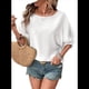 thumbnail image 1 of Camisetas de 3/4 para Mujer, Blusas Básicas de Cuello Redondo para Negocios. L, 1 of 10