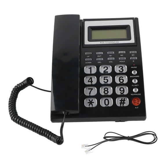 ZOUSSIQI Incoming Call Display Corded Phone with Speakerphone with Dual port Extension Set Black EL225#09343