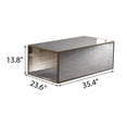 thumbnail image 2 of SHYFOY Modern Mirrored Coffee Table with Brushed Gold Metal Frame – Rectangular Living Room Center Table, 35.4" L x 23.6" W x 13.78" H, 2 of 10