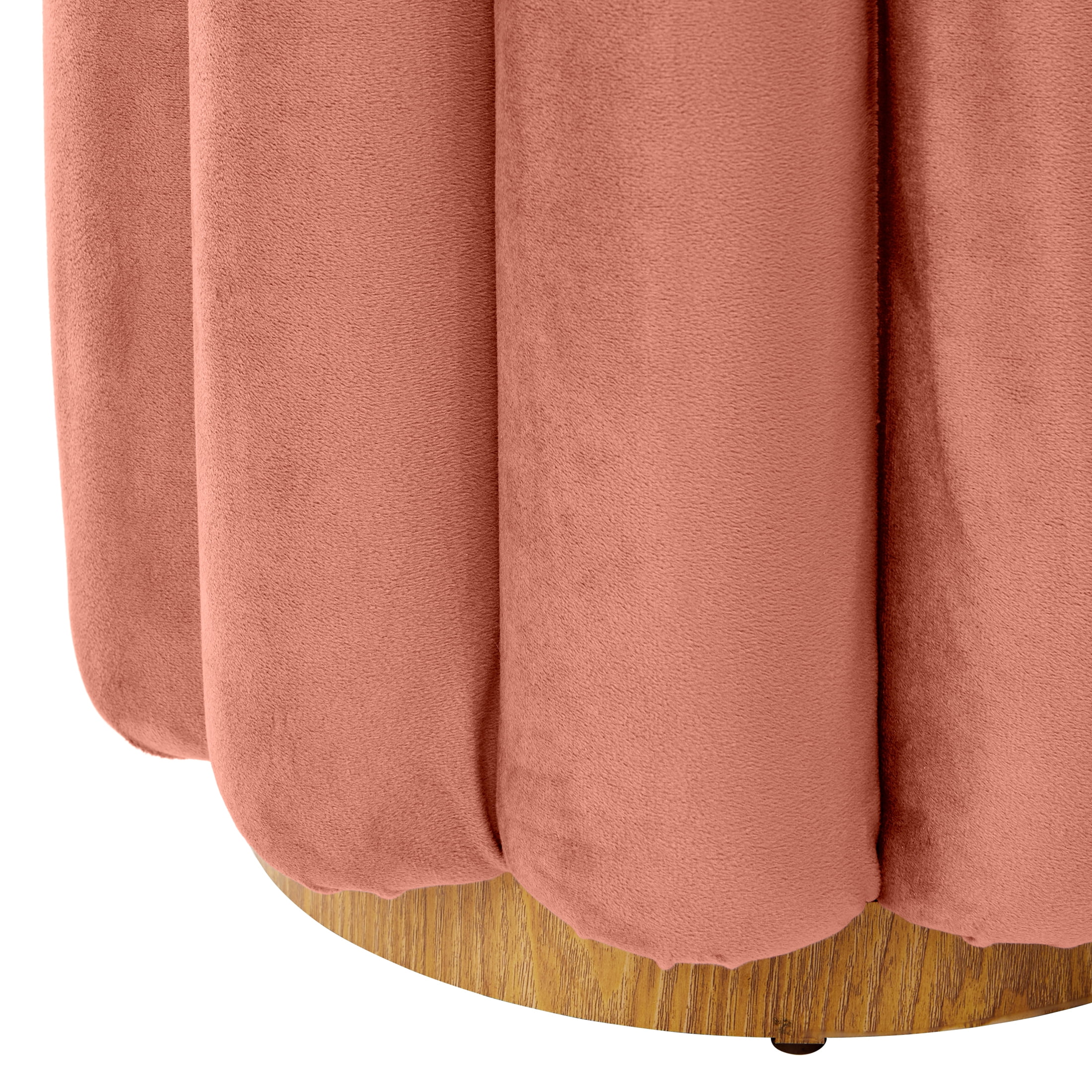 Better Homes & Gardens Lillian Velvet Tufted Ottoman, Rose