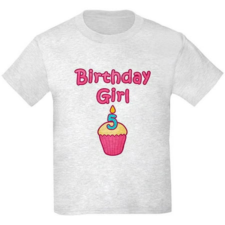 Cupcake Birthday Girl 5 Kids Graphic Tee