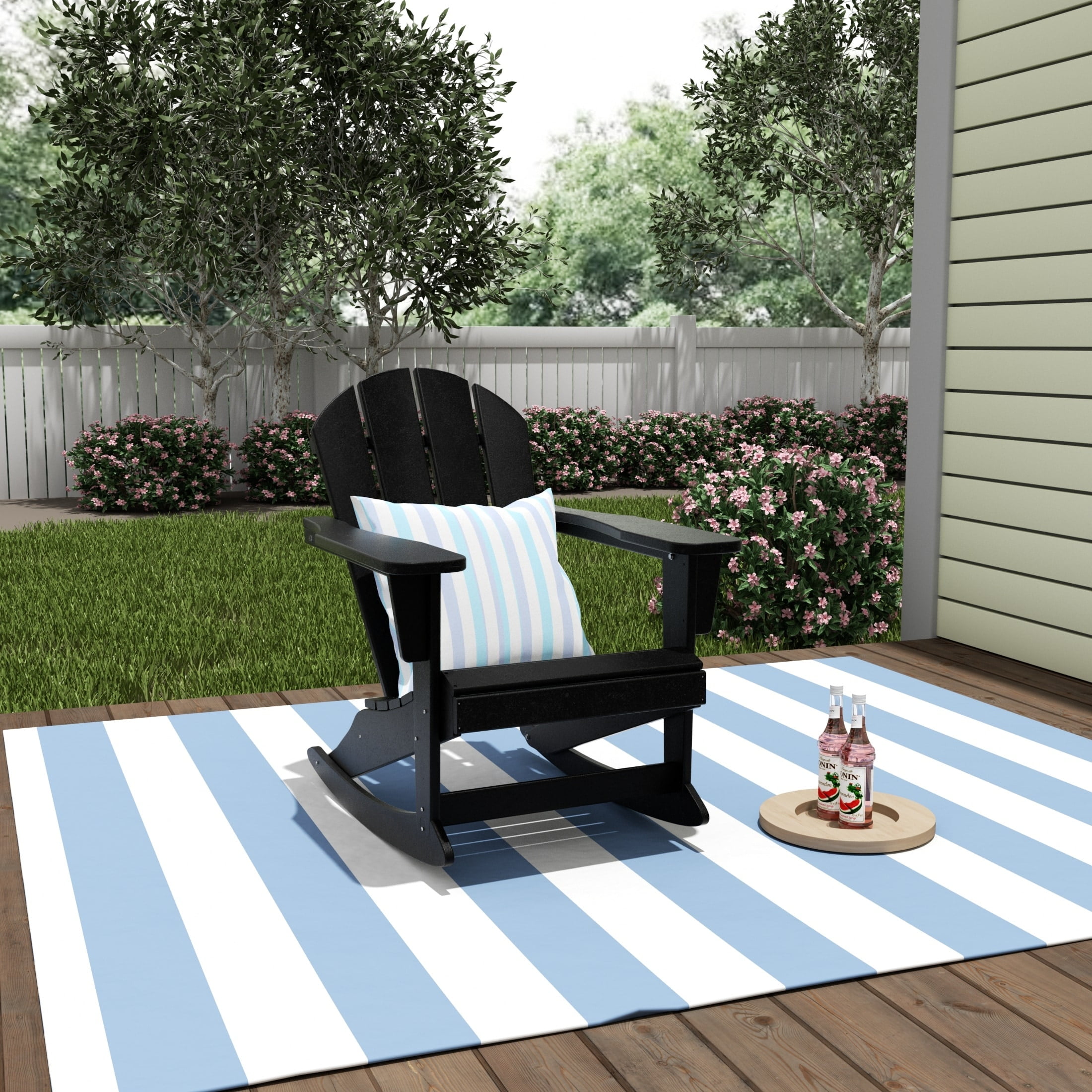 Polytrends  Laguna Hdpe All Weather Outdoor Patio Rocking Chair Black