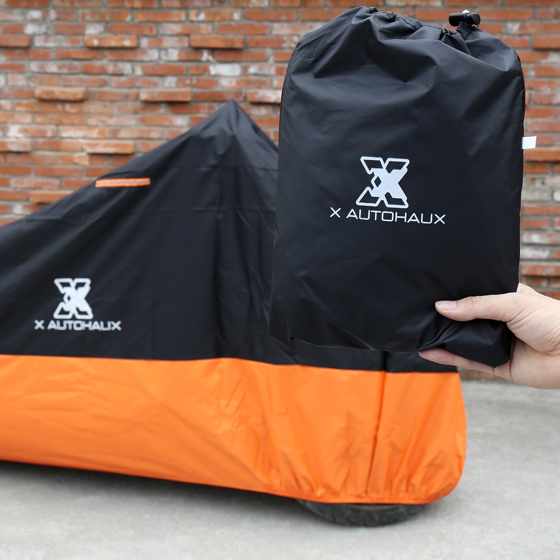 210D Extra Large Dust Motorcycle Cover for Full Dress Motorcycles w/ Carry Bag, 116.1" x 43.3" x 55.1"
