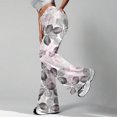 thumbnail image 6 of Women's Fashion Loose Drawstring Waist Floral Print Casual Sports Flared Pants, Elastic Joggers Sweatpants, Stylish Yoga Pants for Women,Gray,M, 6 of 8