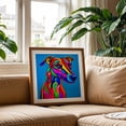 thumbnail image 2 of Pop art Greyhound dog - Digital Art Dog Pop Art Animal Modern Art Psychedelic Abstract Oak Framed Wall Art Print 12 x 12 inches, 2 of 8