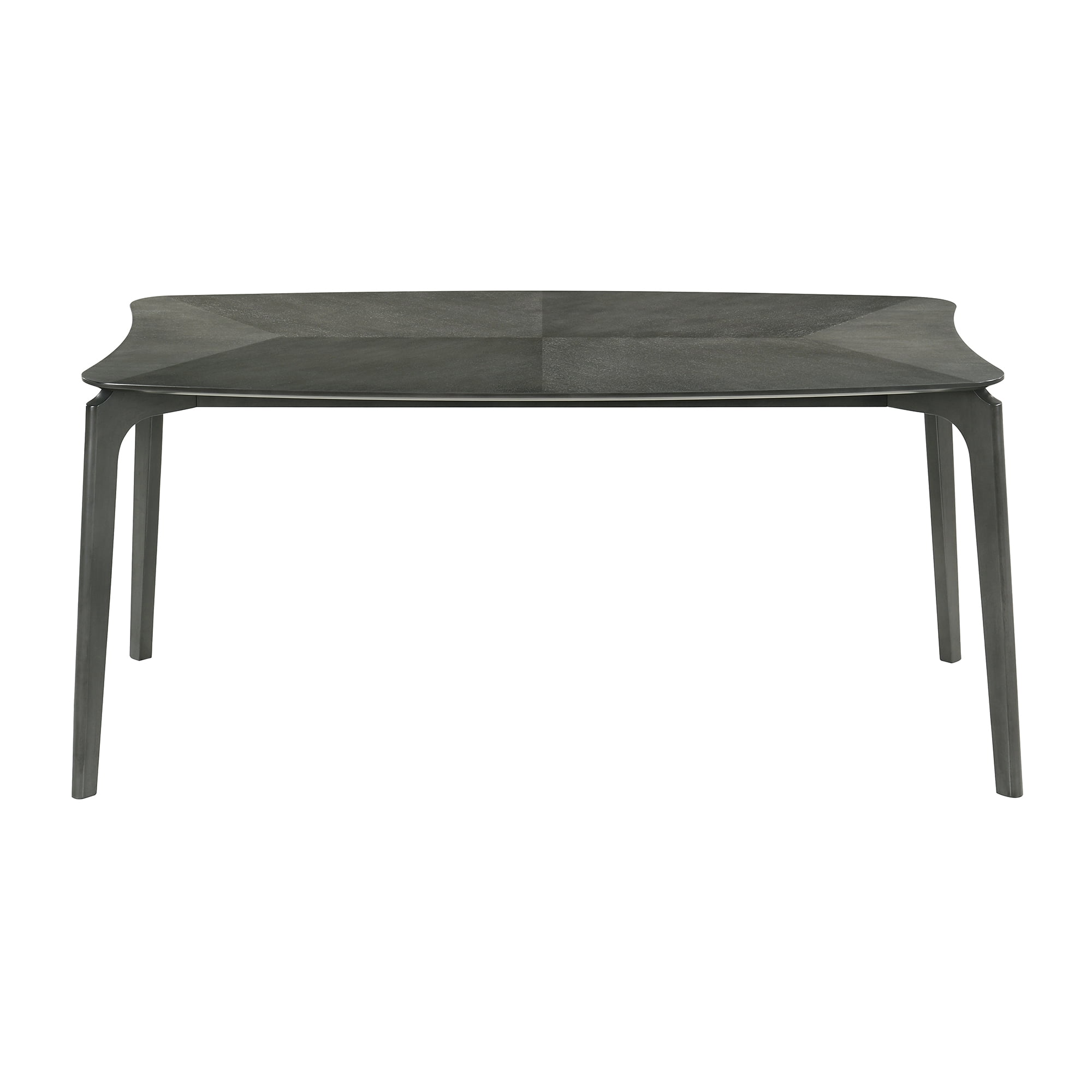 Kalia 7 Piece Wood Dining Set in Gray Finish with Gray Fabric